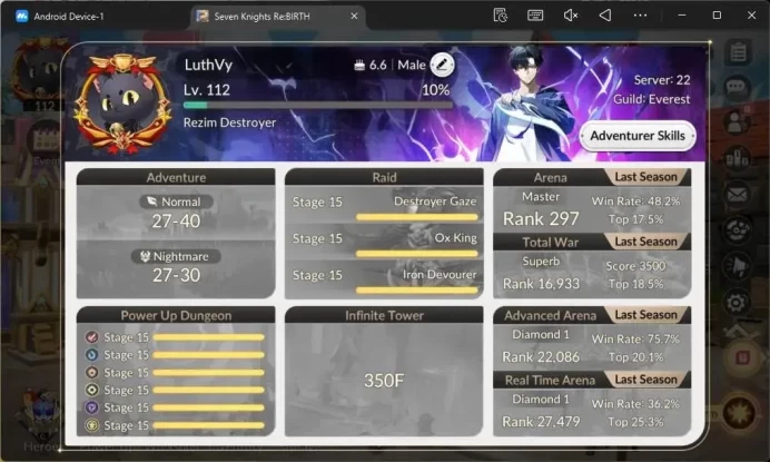 Global|4 EX7(Melia TC2,Juri TC 1,Fai,Gelidus)|37 TC6 (Dellons,Teo,B&B,Lu Bu,Randgrid, Etc)|21k Ruby|1 LegCost|Netmarble|7KR032B