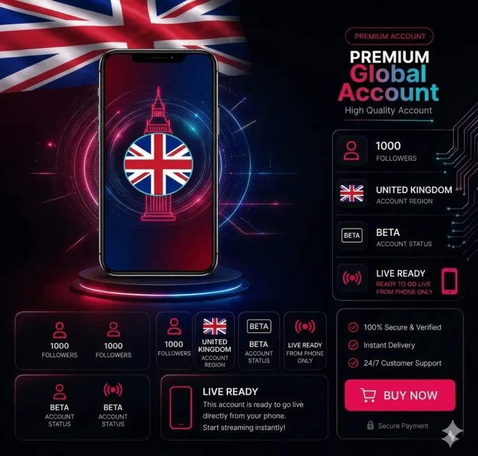 | Auto Delivery | UK| 1000 Followers | Live Ready | Full Access |+BONUS