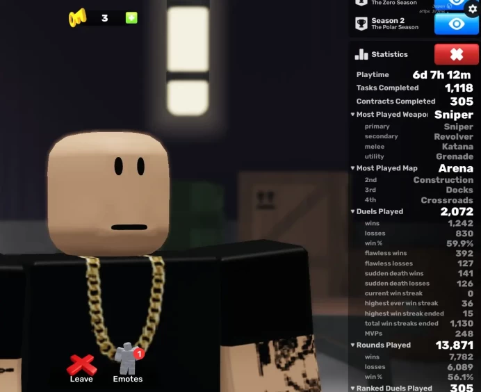 (ROBLOXRIVALS) ROBLOX2276//ACCOUNT WITH 205 LVL /6 PRIME WEAPON /FLAMETHROWER /3 DONATE SKIN