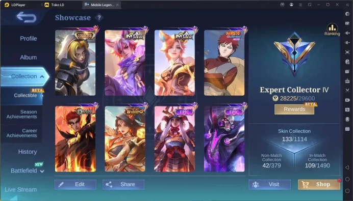 Global|Hero 95|Skin 133|Expert|CC Natalia|Meowkin Julian,Silvanna|Naruto Vale|Dragon Valir|Blazing Esme|More Check SS ML2251B