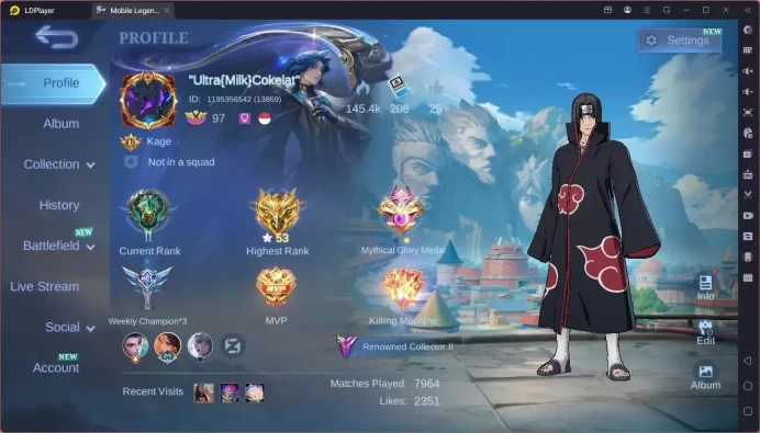 Global|Hero 133|Skin 268|Renowned|Naruto Julian|Prime Beatrix|Sanrio Floryn|CC Natalia|5STAR Lesley,Angela|More CheckSS ML2257B