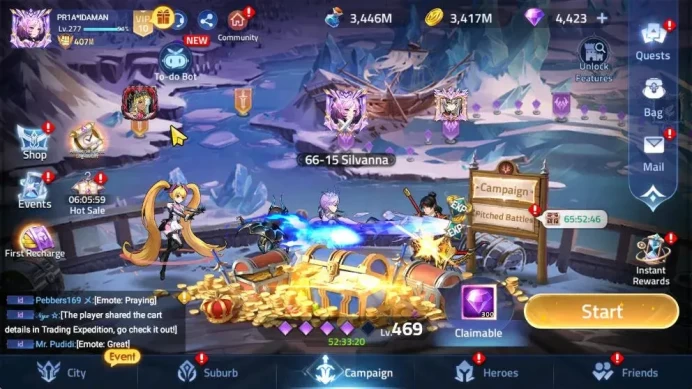 Sv 70xxx|VIP10|Lvl 277|407M Pwr|2 Nexus,62 Awk|4 UR (A Rista,Gen Shar,A Alice,S Lunox)|5 Epic & 47 Elite Skins|Check SS(MLA813)