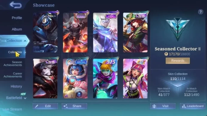 Hero 97|Skin 110|Saber Johnson,Epic Gusion,Mythic2023 Faramis,Summer Fanny,Miya Aniversary,Claude Christmas,Etc|CheckSS|MLBB2288
