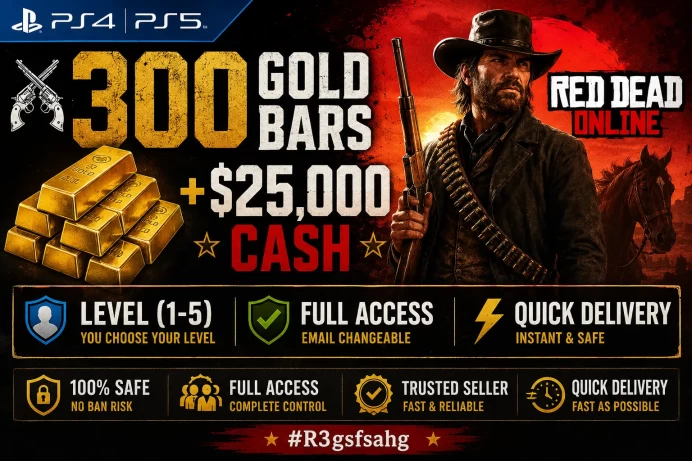 【PS4 | PS5】300 Gold Bars + $25,000 Cash Level (1-5) Full Access Quick Delivery |