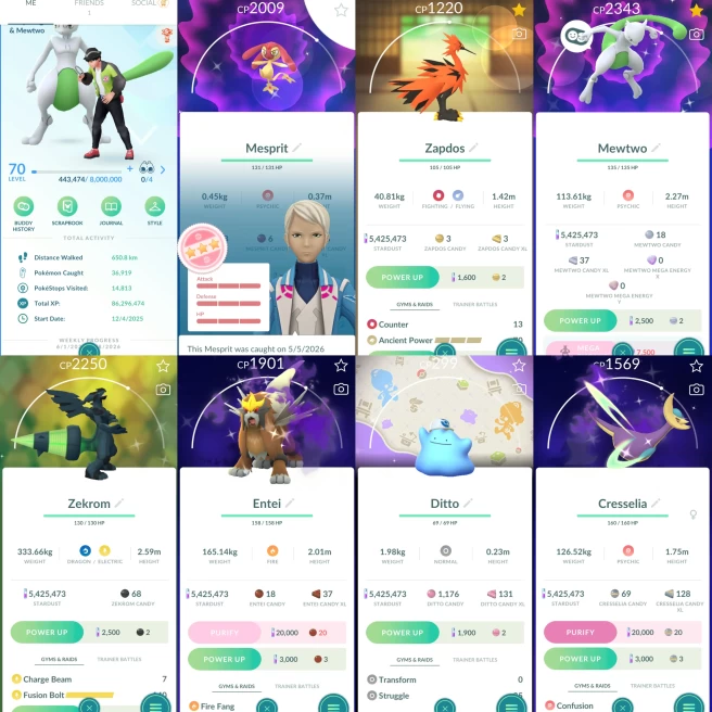 2330 Level 70 Kyurem100 SHUNDO Mesprit Shiny Mewtwo Shiny Larvesta Shiny Elekid