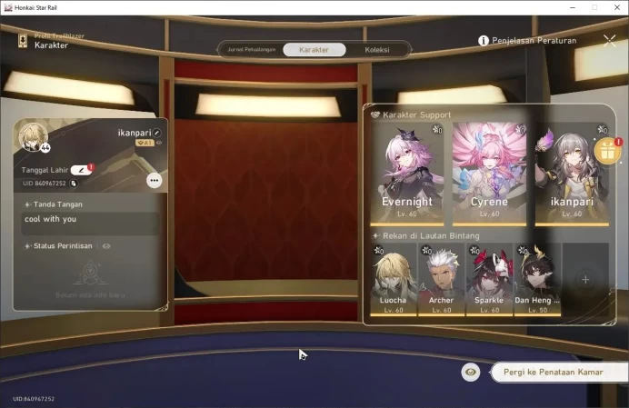 ASIA | TL 44 | Sterter Evernight, Cyrene, Sprakle, Archer, DangHeng PT, Archer| Story Penacony + 30Ticket | Check SS HSR212B