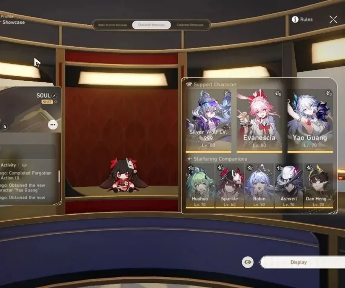 Asia|TL 61|Elation Team|8 Limited|[SW999+Sign,Evanescia,Yao Guang,Dante,Ashveil,Huohuo,Sparkle,Robin]|Male MC|Take Mail|HSR7623