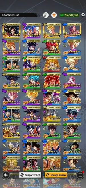 1828 - IOS Android - Level 175 - Cc 171 - Ultra 11 - Legend Limited 49 - Zenkai 26 - Equipment Godly 19 - Zed Plus 12 - Equipment Zed 11