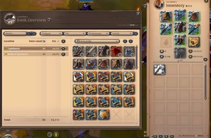 ASIA | 2,08M Total Fame - 2,1M Silver | T8 Lumberjack Gather Equipment - T7 battleAxe Build | Take Gmail | Check SS |(AO862)