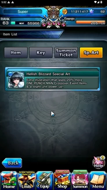 Global|Rank 63|1 SpArt|28 Ascend 9 TW|(Saitama,Saito,Mikoto,3x Fen,Konputa,Mira,Miyu,Shuna)+TW|Lpot 680 63 RGB|Check SS(GS2706)