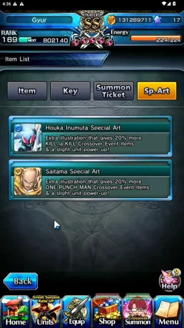 Global|Rank 169|2 SpArt|33 Ascend 17 TW|(Okarun,Houka,2x Shirou,Chloe,Luvia&Rin,LM Isliid,Fen,Etc)+TW|Lpot 492|Check SS(GS2705)
