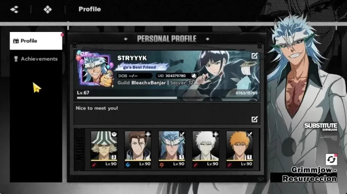 NuverseSEA|LV 67| 7 SSR [GrimjowB1,UraharaB3,Aizen]+Stamp,Ichigo IH,Ichigo BankaiB1,Toshiro,YoruichiB3| 3 Sign|Google|BSR1225