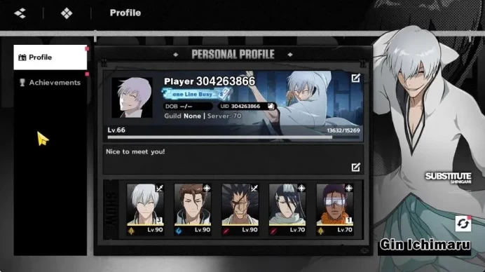 NuverseSEA|LV 66|8 SSR [GinB3,Aizen,kenpachi,Ikkaku,Urahara,SajinB1]+Stamp,Byakuya,TosenB1| 6 Sign|Log Google|Check SS(BSR1222)