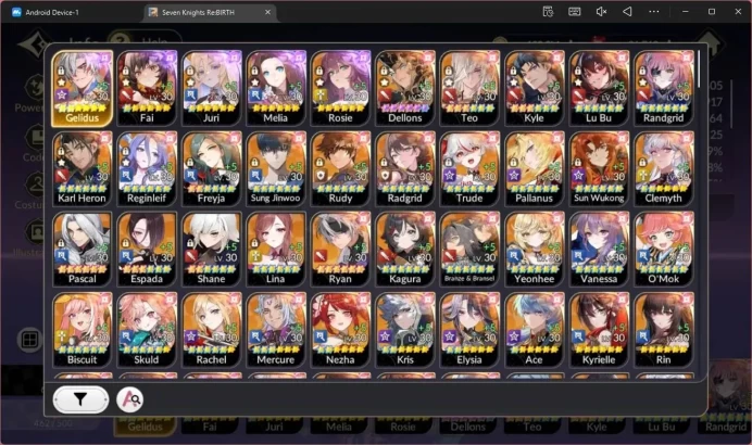 Global|Full EX7(Gelidus TC2,Fai TC1,Juri TC1,Melia,Roise)|33 TC6 (Dellons,Teo,Lu Bu Etc)|36k Ruby|1 LegCost|Netmarble|7KR033B