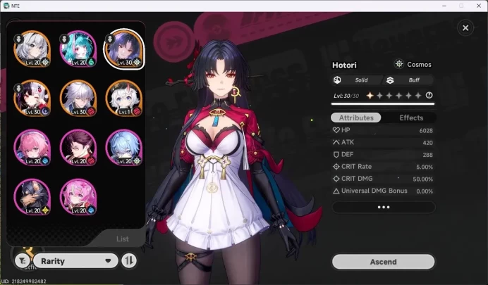 SEA|Hunter Lv 16|4 S-Class (Hotori+Priceless Outfit,Lacrimosa+Sign) + Selector ON | MC Female | TakeMail Check SS NTE272B