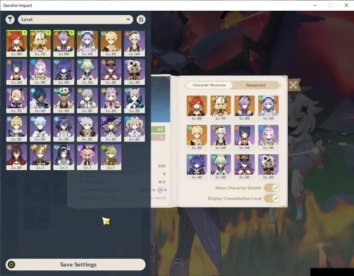 ASIA|AR 49|All Unset|3 Limited + 3 (*5Weapon)|Mavuika,Durin+Sign,Xilonen|Mc Male|Take Mail|Check SS|GI7012