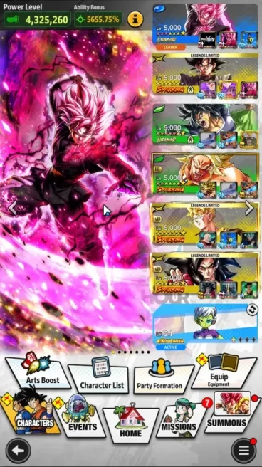 212M TotalPwr|LV168|2UL+4LR+23LL|SSGSS Gogeta,SS Goku|Broly:Fury,SSRUS Goku Black,Bardock,S Vegito|S Janemba,etc|Android|DBL1098
