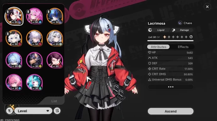 GLOBAL SEA|HL 17|TL 11|4 SSR 1 Limited[Lacrimosa,Sakiri,Daffodill]+Sign,Baicang|+1 S-Class Char Box|Female MC|LogEmail|NTE1394