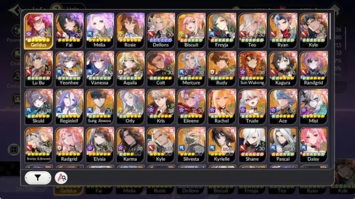 Global|4 EX7(Gelidus TC1,Fai,Melia,Roise)|18 TC6 (Dellons,Biscuit,Freyja,Teo,Ryan Etc)|9k Ruby|3 LegCost|Netmarble|7KR035B