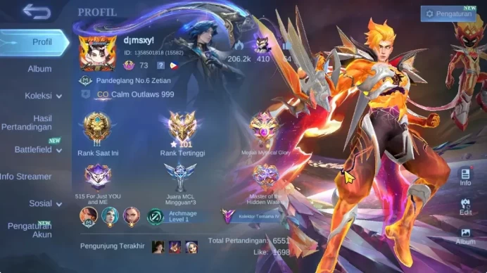 Hero 129|Skin 228|High Immo 101|Prime Claude,Lbox(Ruby,Kimmy),LB(Granger,Alucard,Harith,Tigreal),V Claude,Etc|Check SS(MLBB2293)