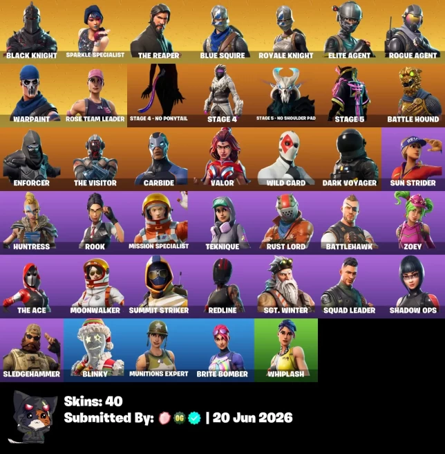 [PC/PSN/XBOX] FA 40 skins Black Knight | Sparkle Specialist | The Reaper | Blue Squire | Royale Knight