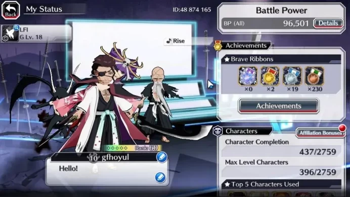 [GLOBAL]20K Orbs+Fresh All Story|Lv200(Ulquiorra Crescent,Genryusai Brave,Shunsui TYBW),Shunsui Fierce,Etc|CE ON|Klab ID|BBS2731