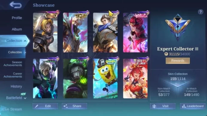 Hero 107|Skin 155|CC Nata,Pace Fanny,Venom[Grock,Gusion],LB Alu,M7 Granger,Valentine Claude,DT[Valir,Masha]|Check SS|(MLBB2294)