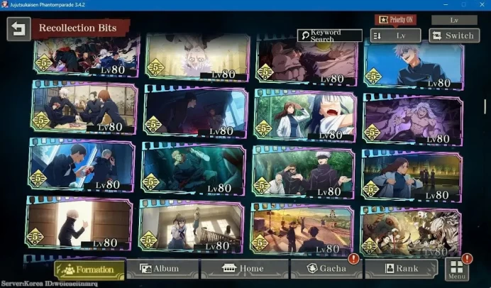 JJK58: GloBal-Korea - Lv89 - 171k CP - 48 SSR (10limited) - 115 cube
