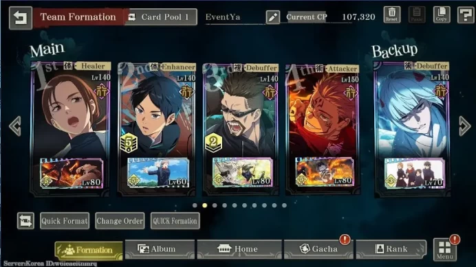 JJK58: GloBal-Korea - Lv89 - 171k CP - 48 SSR (10limited) - 115 cube