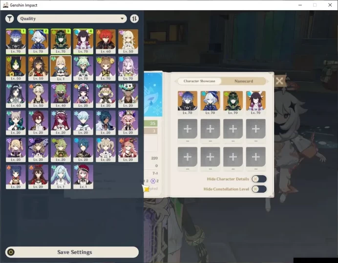 ASIA|AR 35|BD Unset|4 Limited +4(*5 Standard)|Columbina,Flins,Nefer,Furina|Tighnari,Mizuki|Mc Female|Take Mail|CheckSS|GI7039