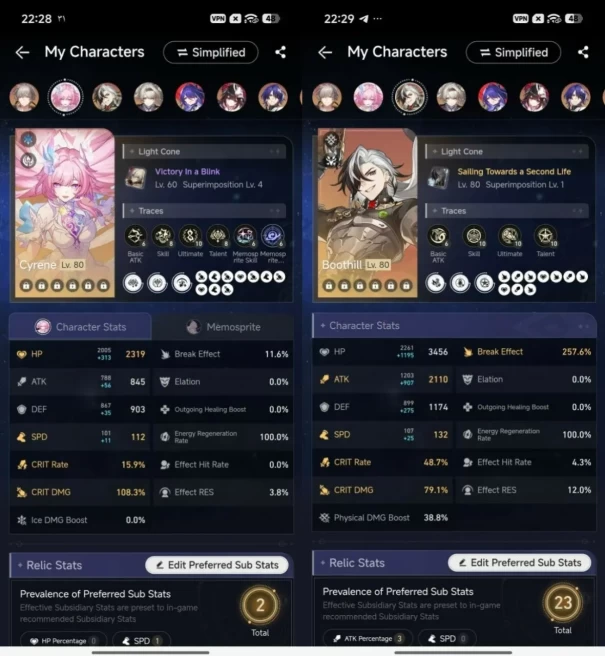 1839 - All Platform - EU - Level 70 - 40 Character 18 5'star - 4 Light Cone 5'star - Cyrene - Sparkle - Acheron - Firefly - Bronya - Kafka