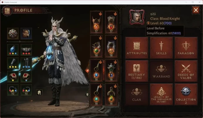 SEA - Vasily | 60 (700) Blood Knight | CR 42K | Reso 570 | Inferno 4 | 2 Cosmetics | VAROG L30 | TakeMail RA806B