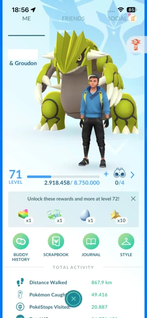 Level 71, 4 Legendary IV100, 123 Shiny, 183 Legendary, 21 IV 100, 7 Shiny Legendary, 45 Shadow Legendary