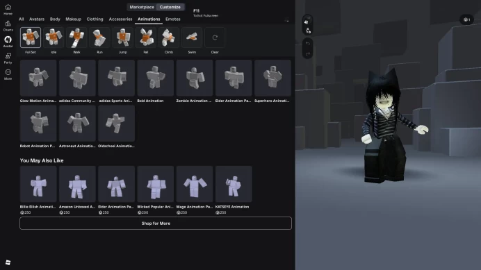 STOCK524 //30,000 ROBUX TOTAL GIRL ACCOUNT / SKINS / ANIMATION