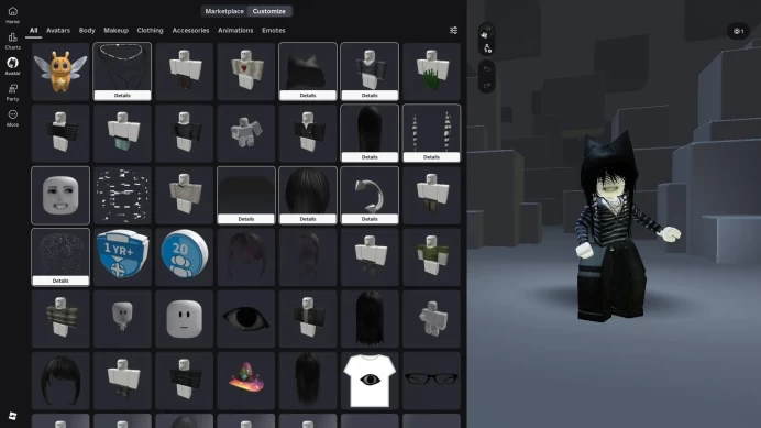 STOCK524 //30,000 ROBUX TOTAL GIRL ACCOUNT / SKINS / ANIMATION