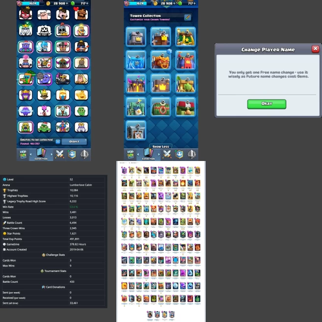 ■LVL:52 (GemValue:$13169) ■Cards:121 L15:1 L14:37 L13:16 ■Skins:12 ■HT:10116 ■Emotes:40 ■Full Access ■Instant Delivery ■A7191 __________________