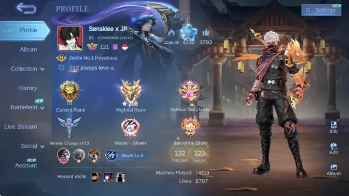 Global|Skin 320|Renowned|Exorcist Hayabusa,Aspirant Angela,LBox Eudora+Hayabusa+Roger,Collector Benedetta|More Check SS ML2280B