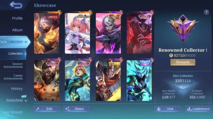 Global|Skin 320|Renowned|Exorcist Hayabusa,Aspirant Angela,LBox Eudora+Hayabusa+Roger,Collector Benedetta|More Check SS ML2280B