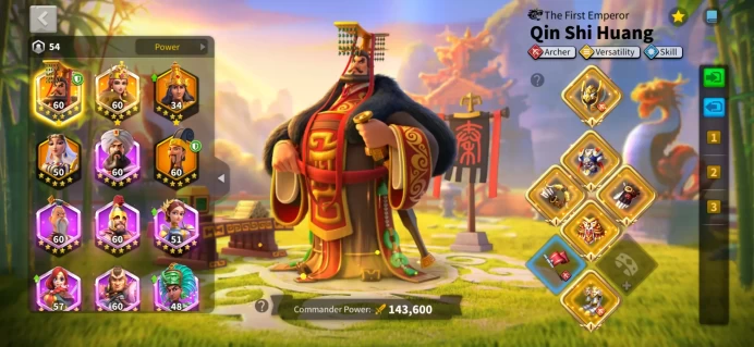 37M Power - Qin Shi Huang Max Skills, Shajar al-Durr 5535, 83 Golden Heads - 7 Legendary Equipments(3 Special Talent Archer) - 25 Passports #510