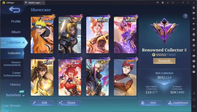 Global|Hero 133|Skin 307|Renowned|Naruto Lukas|CC Natalia|Meowkin Silvanna,Julian,Lesley|9th Fanny|More Check SS ML2289B