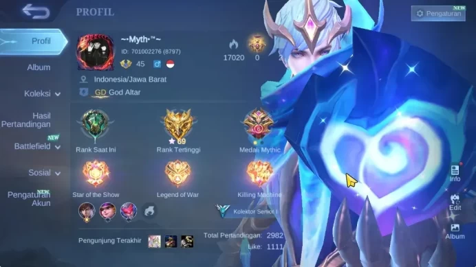 Hero 86|Skin 111|High Glory 69|CC Natalia,LightBorn(Harith,Tigreal),Gaara Vale,SpongB Cyc,4 Epic,Etc|TakeMail|CheckSS(MLBB2298)