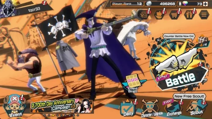 Global | EX 3 | PR 12 | Zoro & Sanji Max,Gold D. Roger (2X) LV.60/60 | RD 73 | LogBandai Check SS OPBR405B