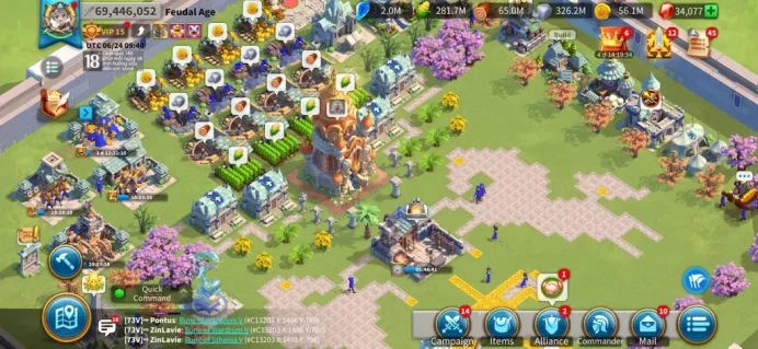 ROK2387: 69M - Vip 15 - 13 Commanders - 15 Passport  - 673 Gold Heads - 4  farms  - 3 Skin - 34k Gems