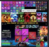 blox fruit 7 race account draco full gear 100% 7 race + cdk + GOD + sgt best account