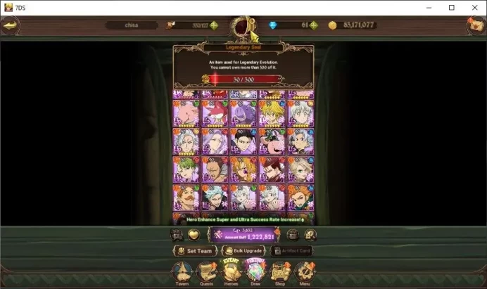 Global|1,3M CC|61 DM+30 LS|1 LR+4 UR|Elizabeth,Nemesis Meliodas3/6,MerEsca,Lancelot,DKM|1UR Select+2Box Select|CodeOnly|SDS4838