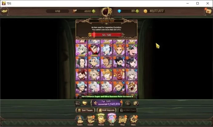 Global|1,3M CC|89 DM+30 LS|1 LR+4 UR|Elizabeth,Nemesis Meliodas3/6,Tristan,ODK,DKM|1 UR Select+2 Box Select|Code Only|SDS4837