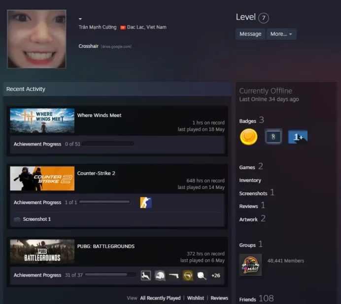 CS2 Prime 648 hours+5Medals(2020-2025 Service Medal/Premier Season Three Medal/5Y/Global Offensive Badge)