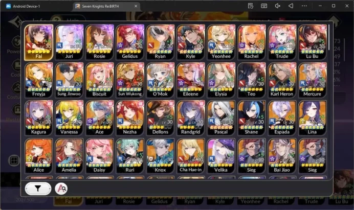 Global |4 EX7 (Fai,Juri,Roise,Gelidus)|15 TC6 (Ryan,Kyle,Yeonhee,Rachel,Trude,Lu Bu Etc)|3k Ruby|2 LegCost|Netmarble|7KR039B