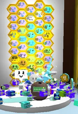 ROBLOX2532//ACCOUNT WITH Bee swarm simulator Black Cub Bear bee Tide Popper Blue hive 19 20 lvl bees 545k Royal Jelly
