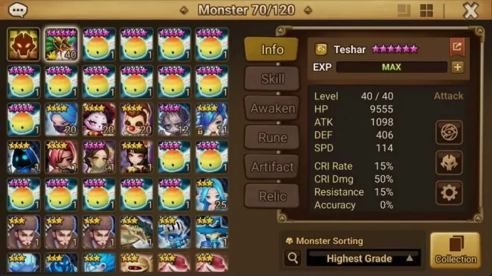 GLOBAL | NB 5 TESHAR,Starter Gacha 115 12Y+160 11Y Scrool, 3 Legendary All Attribut, 4 Legendary Scrool,111MS |Check SS|SW060B
